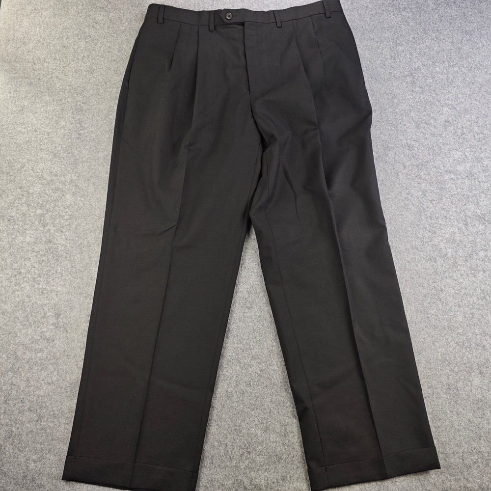 Lauren Ralph Lauren Total Comfort Dress Pants Mens 38x30 Black Wool Pleated